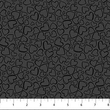 Black Hearts - Basically Black + White by Patrick Lose for Northcott Fabrics by the YARD