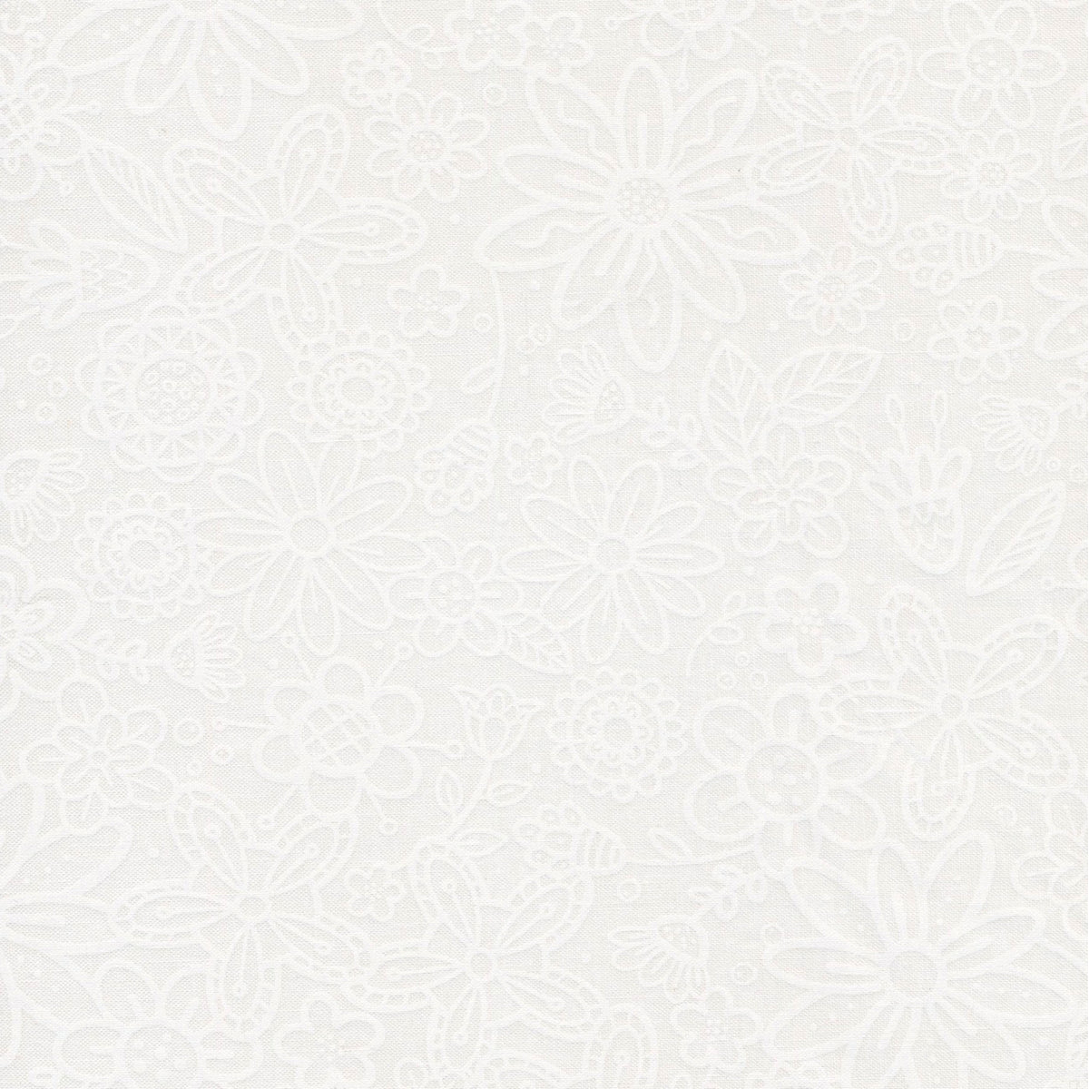 White Floral Doodle - Basically Black + White by Patrick Lose for Northcott Fabrics by the YARD 2472