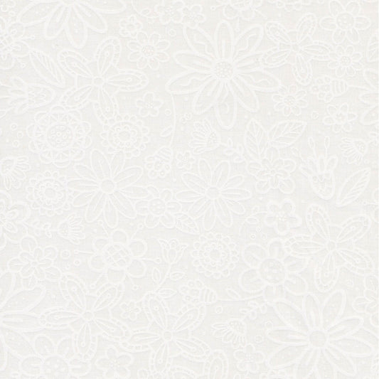 White Floral Doodle - Basically Black + White by Patrick Lose for Northcott Fabrics by the YARD 2472