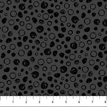 Black Swirled Dots - Basically Black + White by Patrick Lose for Northcott Fabrics by the YARD