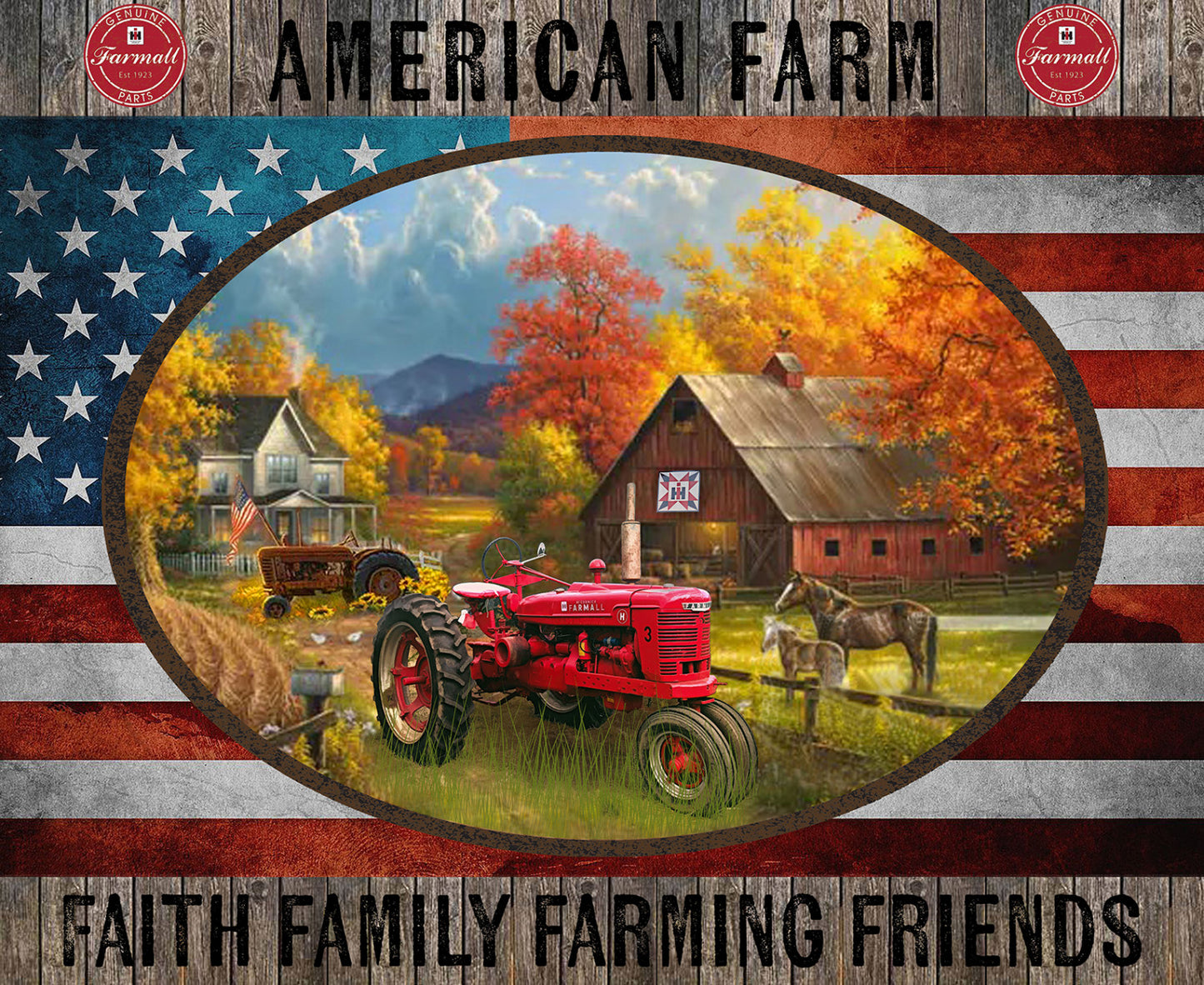 Farmall Patriotic Panel Stitched by Jessi Rose