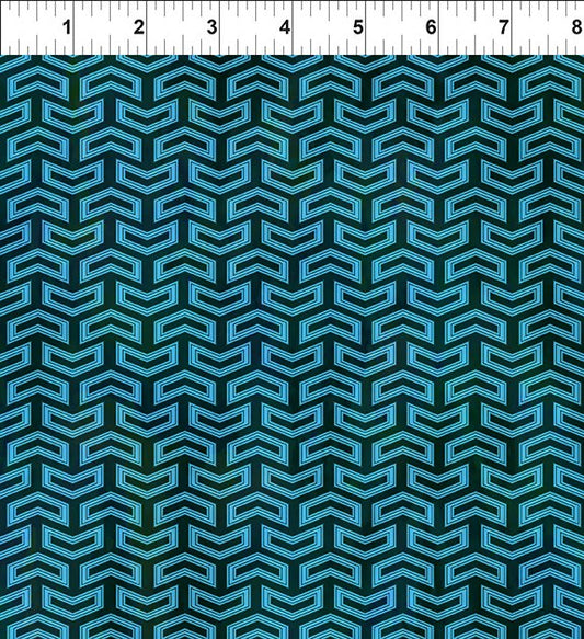 Sci-Fi by Jason Yenter of In The Beginning Fabric Signal Teal by the Yard