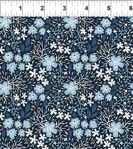 Blue Blossoms - Whimsy by Jason Yenter of In The Beginning Fabrics by the YARD