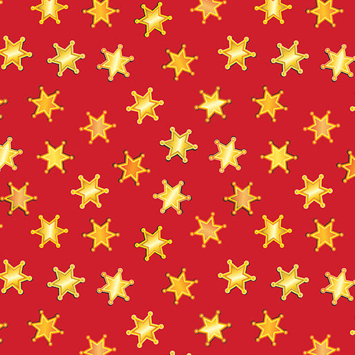 Benartex Fabrics, Lil' Buckaroo Western Stars Red by the yard