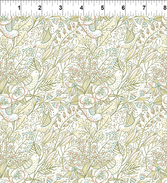 Cream Tweets - Whimsy by Jason Yenter of In The Beginning Fabrics by the YARD