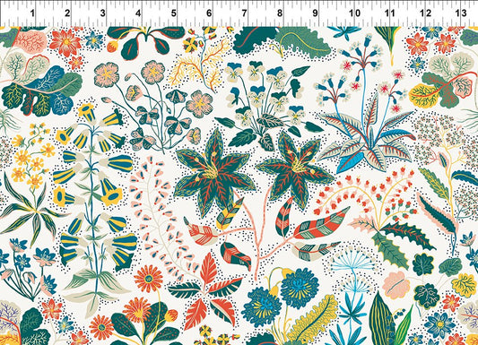 Cream Garden - Whimsy by Jason Yenter of In The Beginning Fabrics