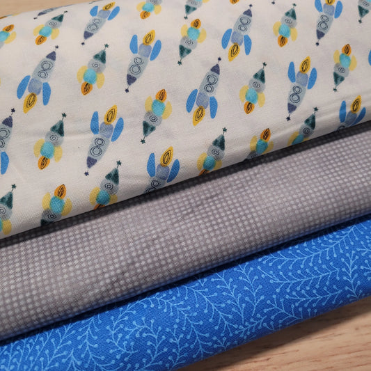 3-Yard Fabric Bundle - 1 Yard of Each of 3 Unique Fabrics -Curated and Specifically Designed for 3-Yard Quilt Patterns- 100% Cotton