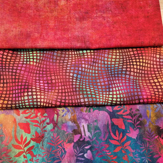 3-Yard Fabric Bundle - 1 Yard of Each of 3 Unique Fabrics -Curated and Specifically Designed for 3-Yard Quilt Patterns- 100% Cotton