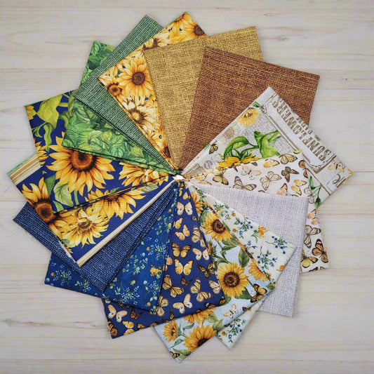 Fat Quarter Bundle - Sunflower Farm from Timeless Treasures - 15 fat quarters