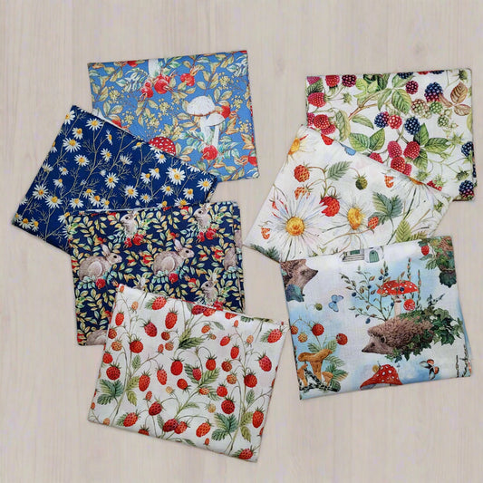 Fat Quarter Bundle - Hedgehog Hollow from In the Beginning - 7 Fat Quarters