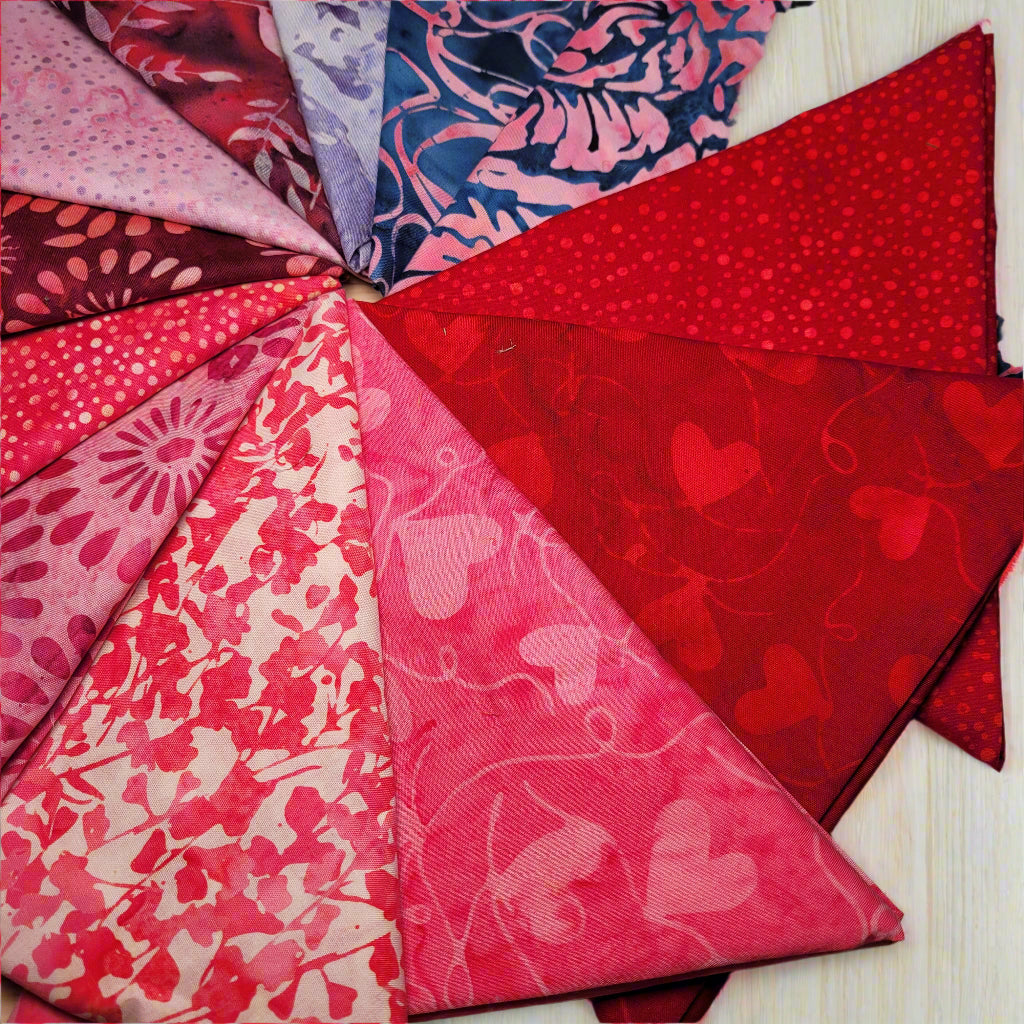 Hoffman Bali Batik Club fat quarter monthly club - February 2025 - XOXO