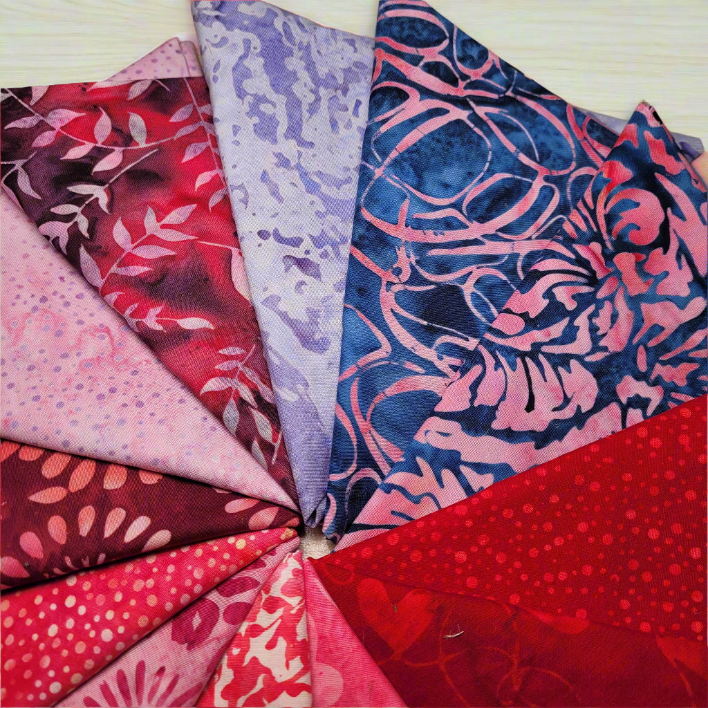 Hoffman Bali Batik Club fat quarter monthly club - February 2025 - XOXO