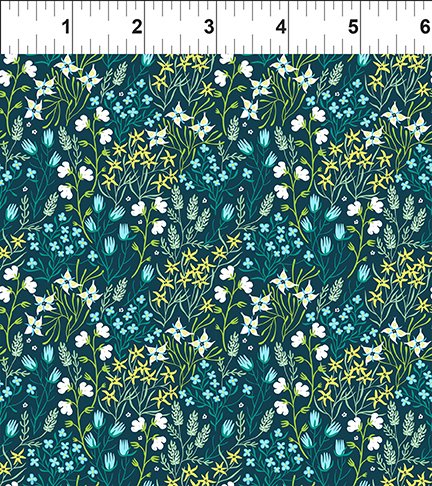 Teal Splendor - Whimsy by Jason Yenter of In The Beginning Fabrics by the YARD