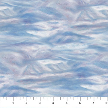 Wild and Free - Mountain Text Blue by Northcott Fabrics by the yard 3079