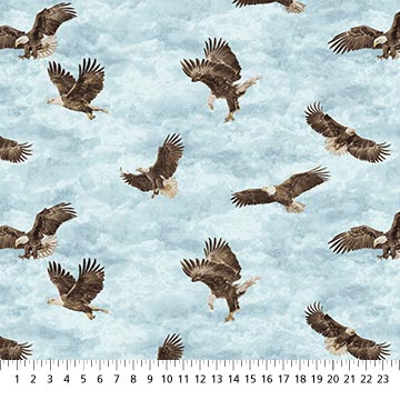 Stonehenge Eagle Pass - Light Blue Multi Eagles by Northcott by the yard 3271