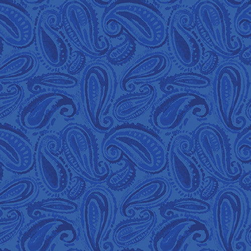 Lucky Stars - Cobalt Paisley by Blank Quilting by the yard 3207