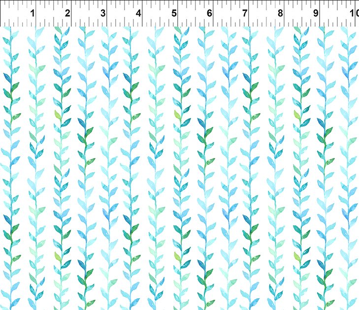 Summer Breeze by Jason Yenter of In The Beginning Fabrics Aqua Vines by the Yard