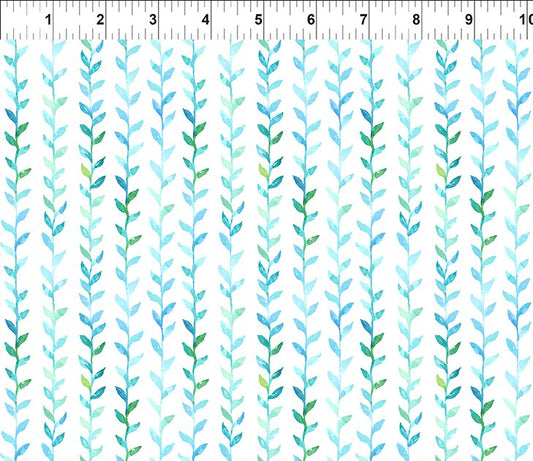 Summer Breeze by Jason Yenter of In The Beginning Fabrics Aqua Vines by the Yard