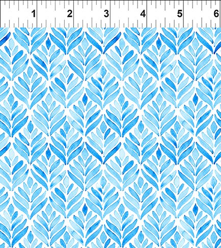 Summer Breeze by Jason Yenter of In The Beginning Fabrics Blue Leaves by the Yard