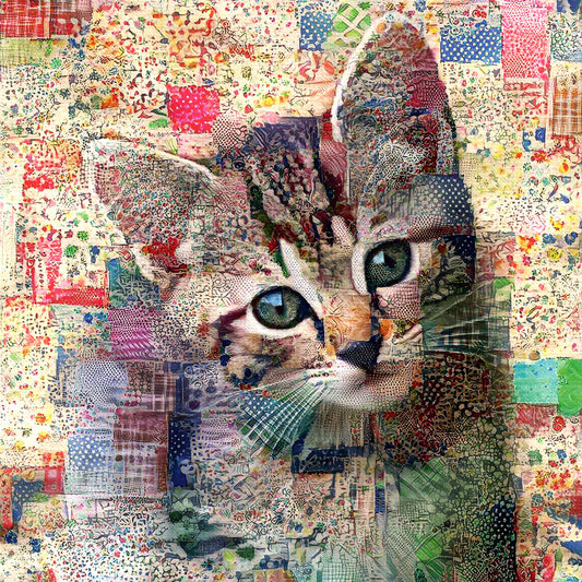 Quilted Tabby Kitten Jigsaw Puzzle - 500 pieces - 19" x 19"