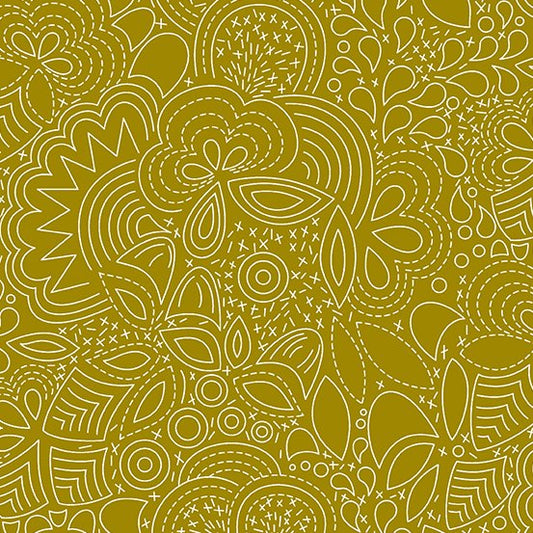 Andover Fabrics - Hopscotch by Alison Glass - Brass by the yard