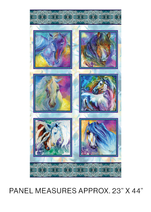 Color your world with horses panel 23"x42" sold by the panel