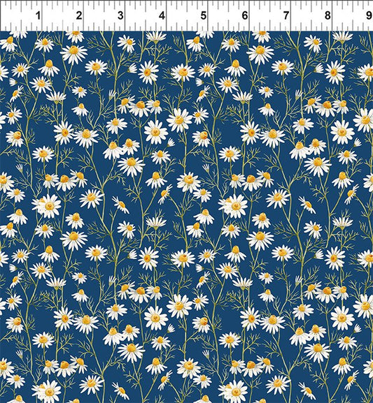 Hedgehog Hollow by In the Beginning - Daisies - Blue by the yard