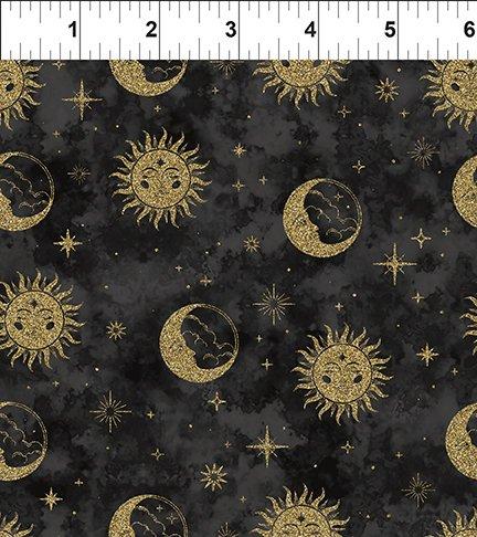 Sun/Moon/Stars by In The Beginning Fabrics Black Sun & Moon Sky by the Yard 2678 Stitched by Jessi Rose