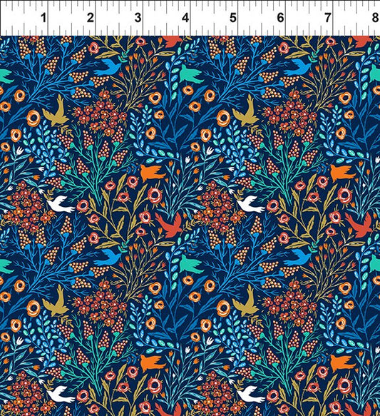 Blue Doves - Whimsy by Jason Yenter of In The Beginning Fabrics by the YARD