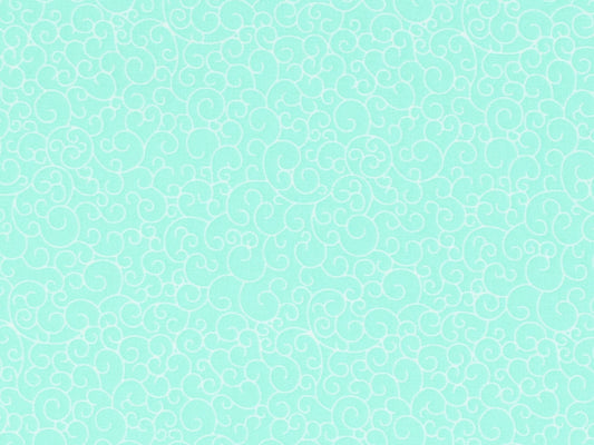 Choice Fabrics - Swirls - Washed Turquoise by the yard