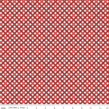 Riley Blake Designs - Sweet Freedom Gingham Picnic - Red by the yard 2214