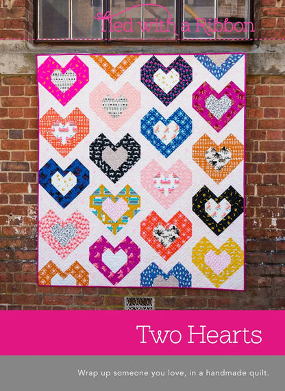 Two Hearts: A Physical Pattern by Tied with a Ribbon Stitched by Jessi Rose