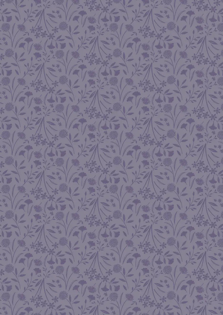 Lewis & Irene - Evenfall - Floral Dusk - Dusky Purple by the yard 2732 Stitched by Jessi Rose