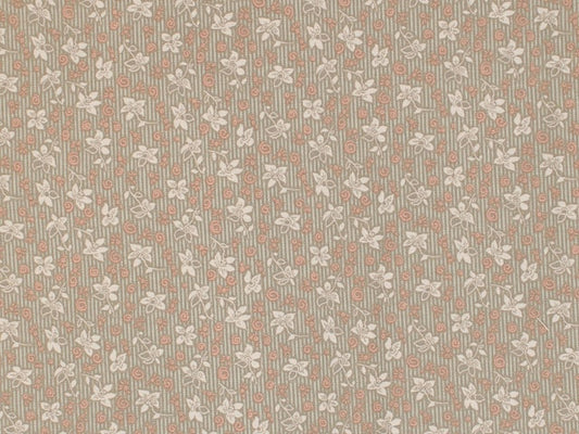 Grandma's Memories Tan/Pink Floral by Choice Fabrics by the YARD