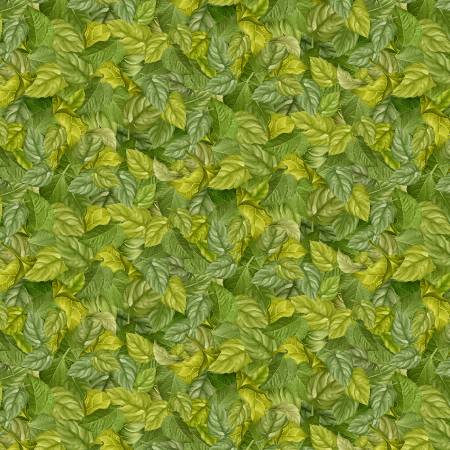 Sunflower Farm from Timeless Treasures - Green Packed Sunflower Leaves by the yard 3072