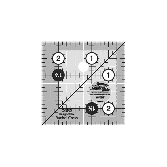 Creative Grids Turn-a-Round Nonslip Ruler - 2-1/2" x 2-1/2"