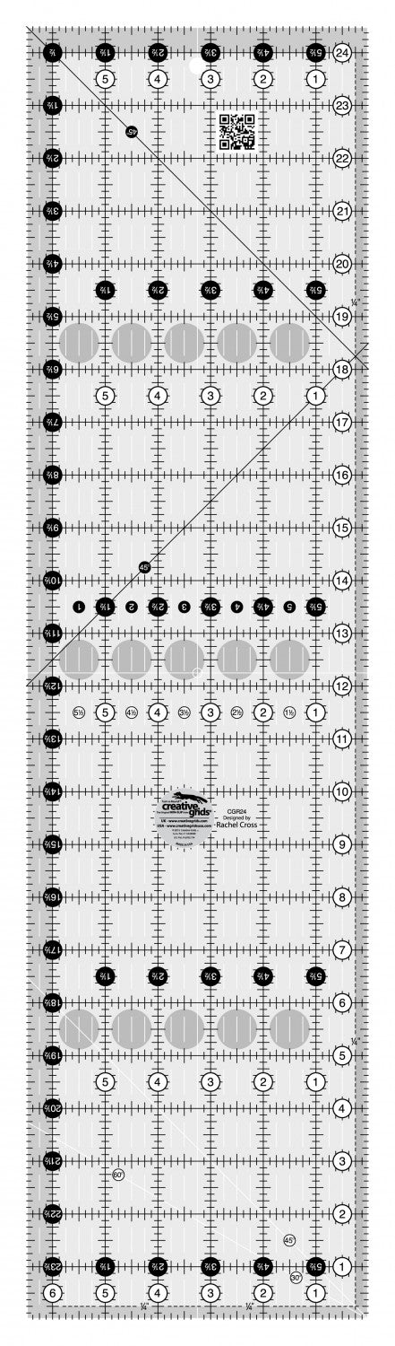 Creative Grids Turn-a-Round Nonslip Ruler 6-1/2" x 24-1/2" Stitched by Jessi Rose