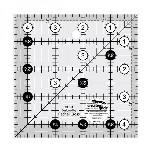 Creative Grids Turn-a-Round Nonslip Ruler - 4-1/2" x 4-1/2"