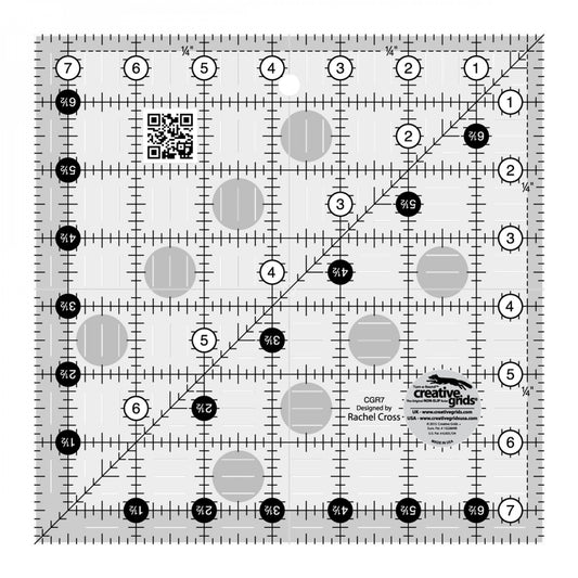 Creative Grids Turn-a-Round Nonslip Ruler 71/2" x 7-1/2"