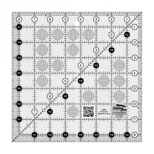 Creative Grids Turn-a-Round Nonslip Ruler 8-1/2" x 8-1/2"