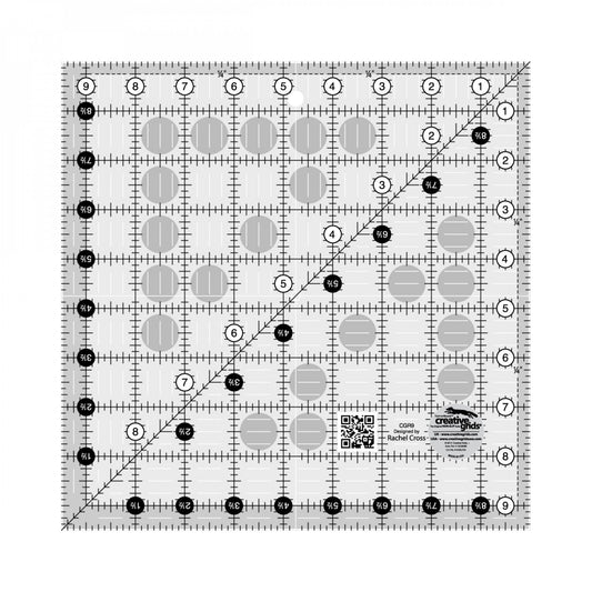 Creative Grids Nonslip Ruler - 9-1/2" x 9-1/2"