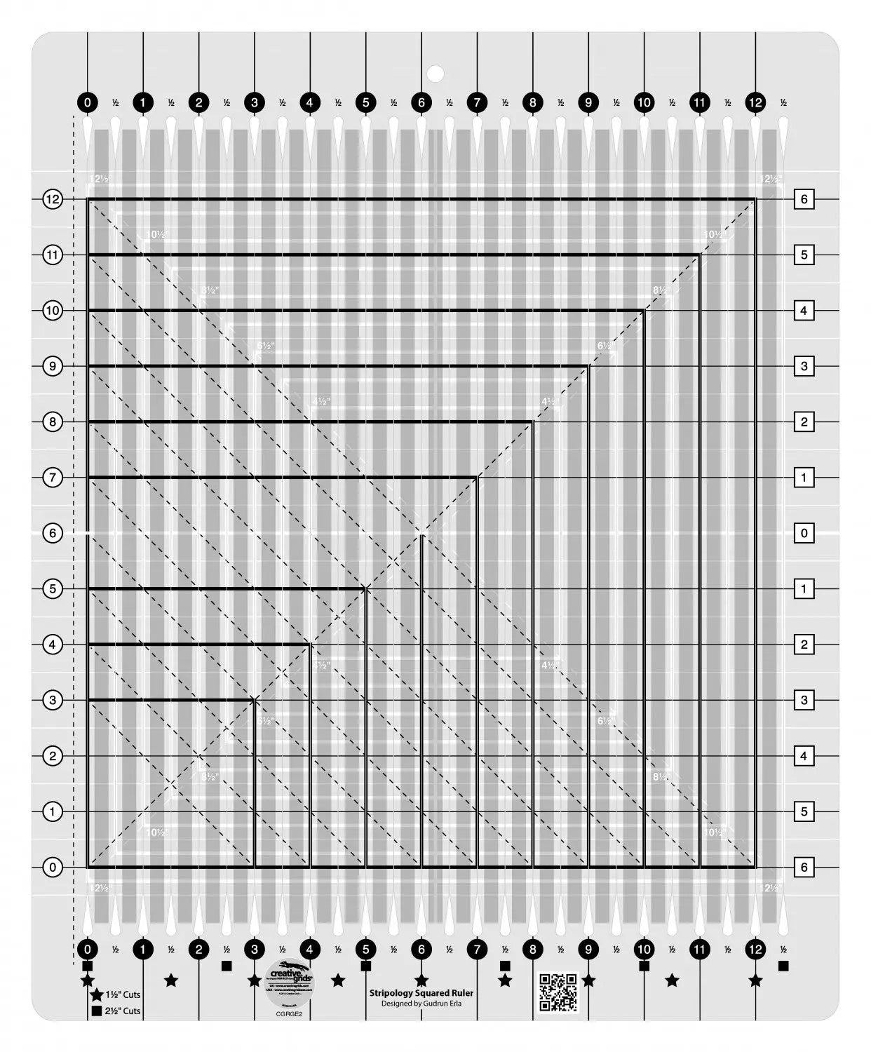 Creative Grids Stripology® Squared Quilt Ruler Stitched by Jessi Rose