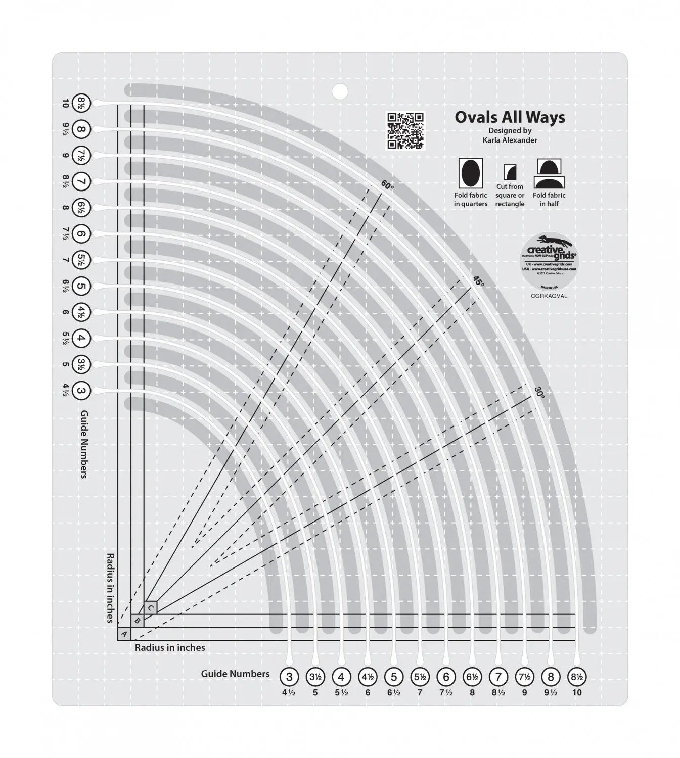 Creative Grids Ovals All Ways Quilt Ruler Stitched by Jessi Rose