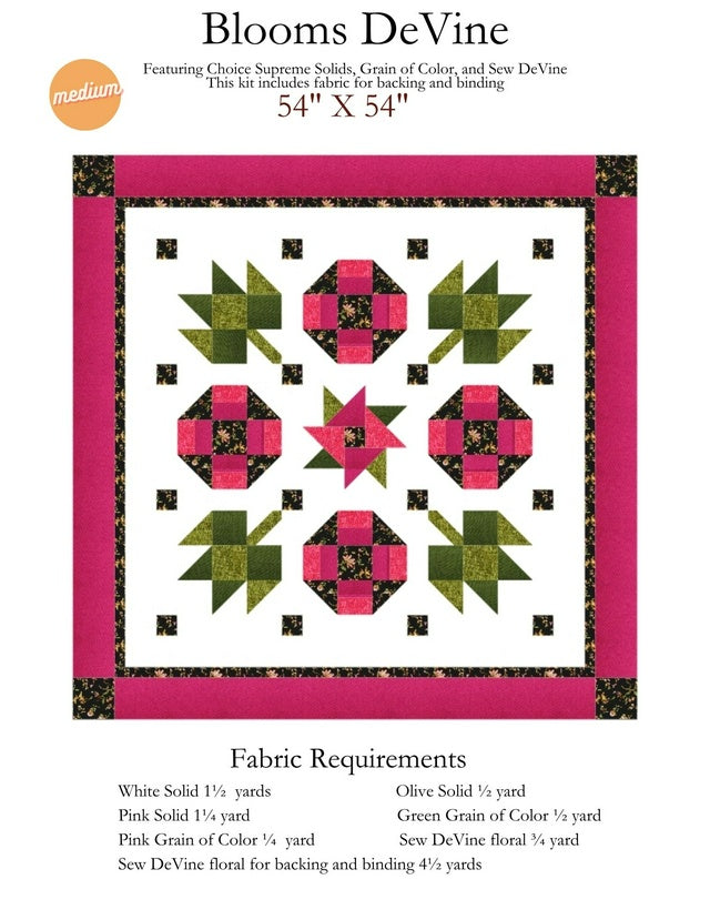 Blooms De Vine Quilt Kit, includes backing