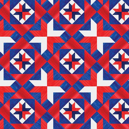 Faith, Family, Freedom by Benartex - Patriotic Geo Multi by the yard 3182