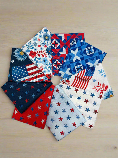 Fat Quarter Bundle - Faith, Family, Freedom by Benartex - 9 fat quarters