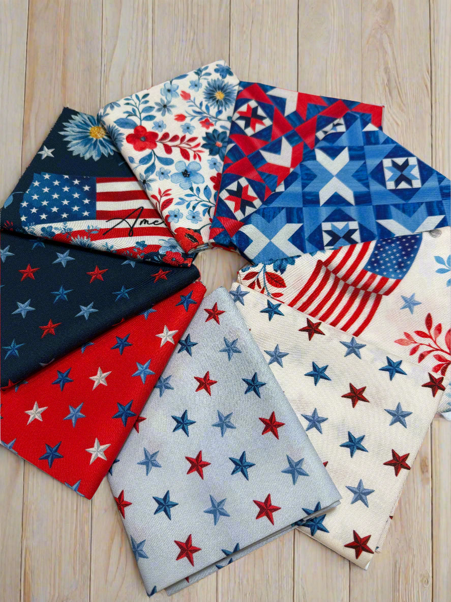 Fat Quarter Bundle - Faith, Family, Freedom by Benartex - 9 fat quarters