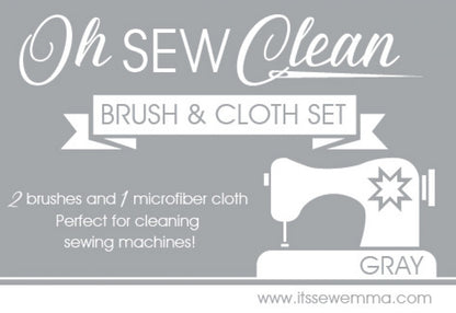 Oh Sew Clean Brush and Cloth Set - Gray