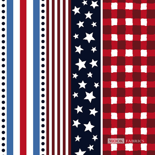 Mook Fabrics - Freckle + Lollie, Star Spangled by the yard 2208