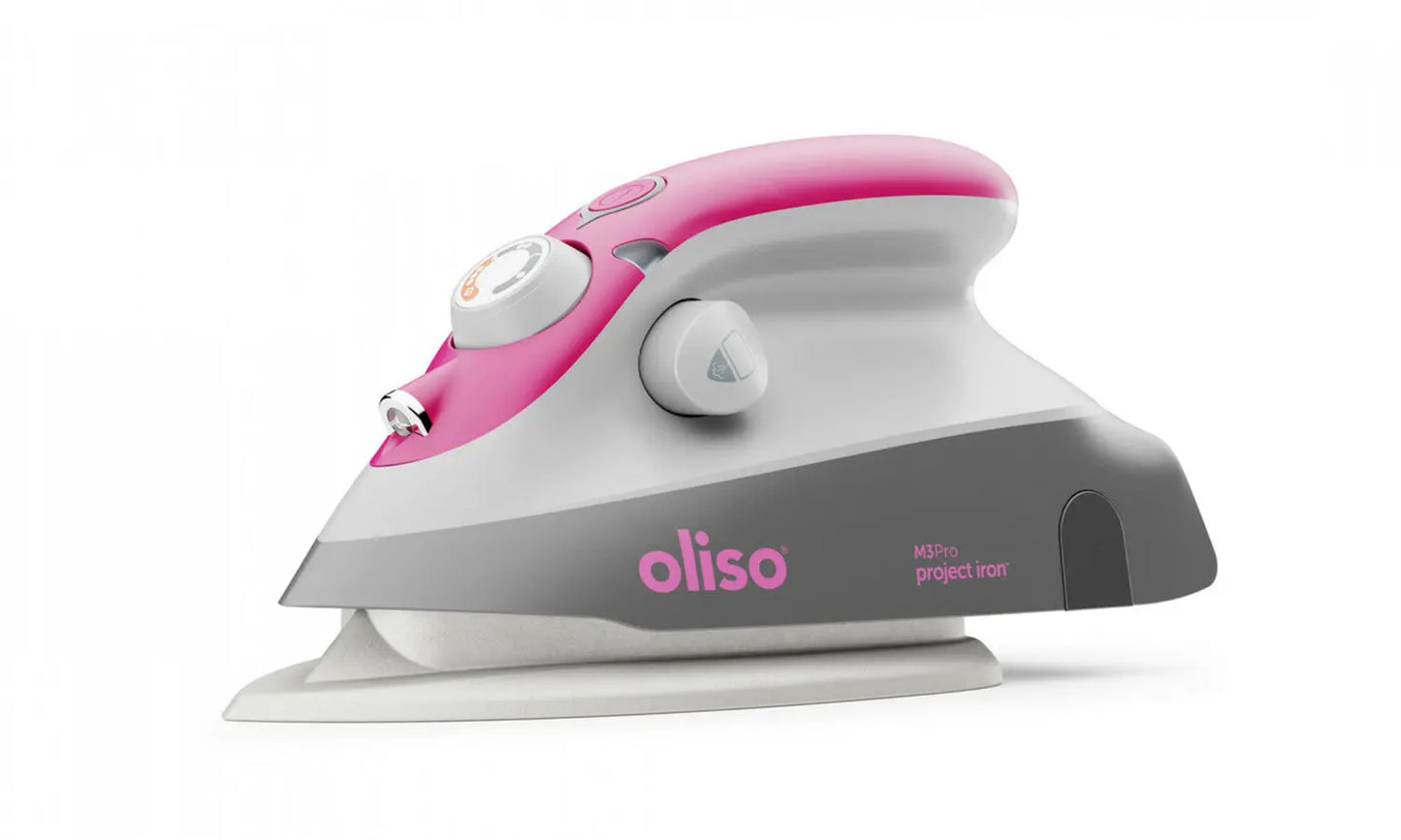 Oliso M3 PRO Mini Iron With Trivet - Raspberry Stitched by Jessi Rose